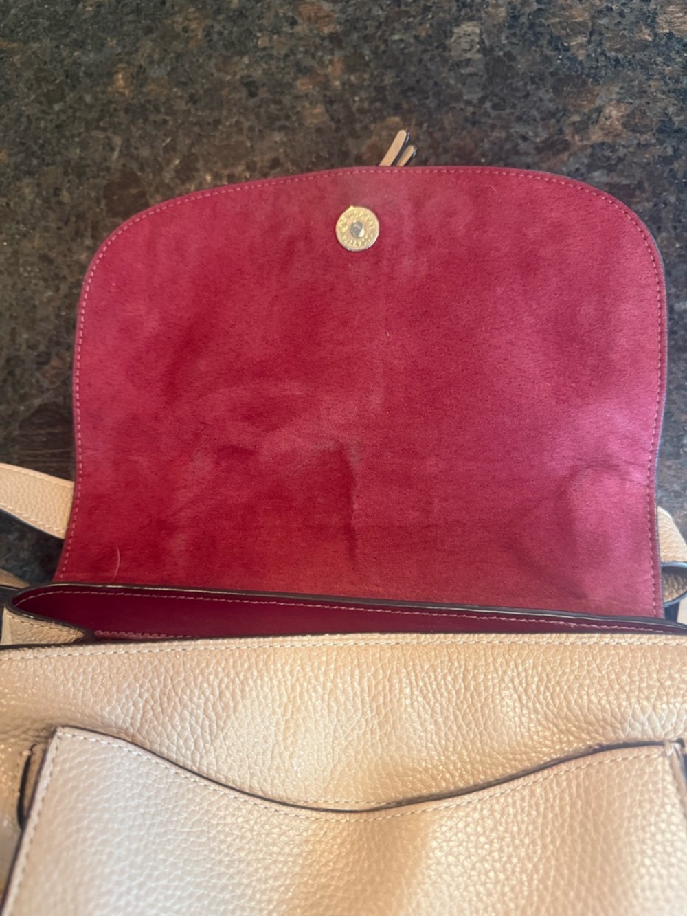 Coach Beige Pebbled Leather Crossbody with Floral Studs - Picture 8 of 15